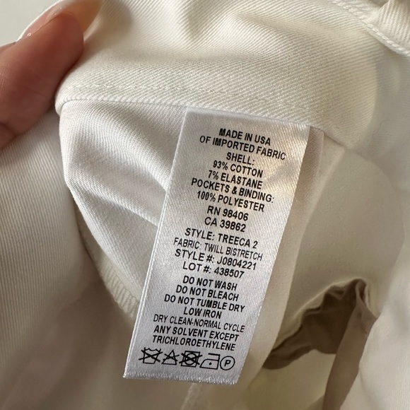 Theory White Trousers Sz.4 EUC - Picture 4 of 4